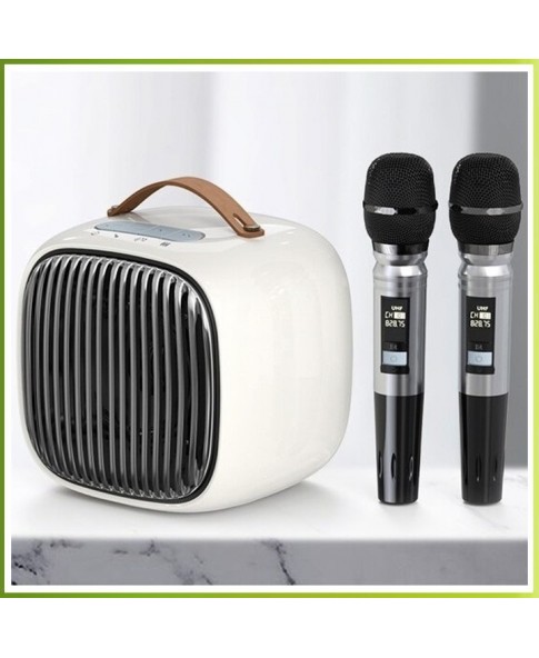 Atomic Voice M-12 - караоке колонкадва радиомикрофона, USB, Bluetooth, AUX in/out, оптический/коаксиальный вход