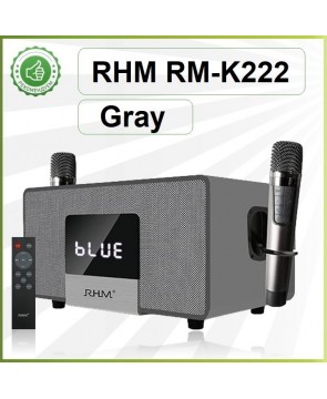 RHM RM-K222(Gray) - мощная BT-колонка + караоке, Opt/Line, SW, ДУ, 200 Вт (RMS), дерево