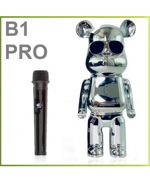 BEAR B1 PRO (Silver) - беспроводная Bluetooth колонка с функцией караоке, USB, TF, пульт ДУ