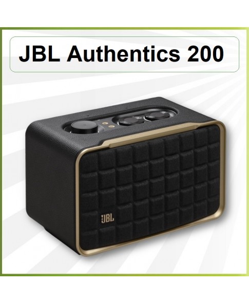 JBL Authentics 200 - акустическая система для дома, 90Вт,  ретро стиль, Wi-Fi, Bluetooth и голосовой помощник