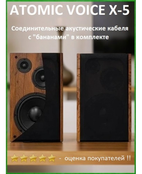 ATOMIC VOICE X-5 (Wood) - полочная акустика, 2 шт, пассивная, 2 х 150 Вт, антирезонансный корпус, MDF ATOMIC VOICE X-5 (Wood) - полочная акустика, 2 шт, пассивная, 2 х 150 Вт, антирезонансный корпус, MDF