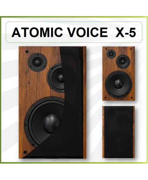 ATOMIC VOICE X-5 (Wood) - полочная акустика, 2 шт, пассивная, 2 х 150 Вт, антирезонансный корпус, MDF