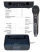 Караоке комплект "SOVA SET GRAY" - универсальный комплект караоке, BLUETOOTH, USB, два радиомикрофона
