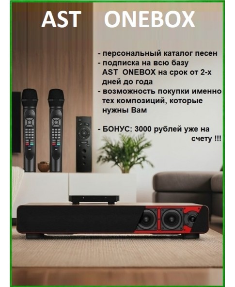 AST ONEBOX - караоке система для дома самого профессионального уровня, акустическая система, саундбар, BLUETOOTH