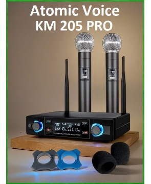 ATOMIC VOICE 205 PRO - радиосистема, 2 беспроводных ручных микрофона, индикация состояния