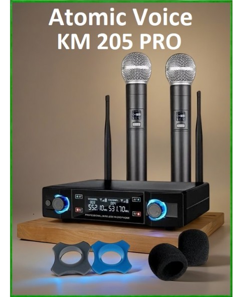 ATOMIC VOICE 205 PRO - радиосистема, 2 беспроводных ручных микрофона, индикация состояния
