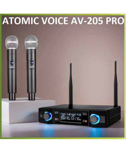 Atomic Voice 205 PRO - радиосистема, 2 беспроводных ручных микрофона, индикация состояния