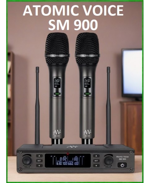 ATOMIC VOICE SM-900 - вокальная радиосистема, UHF, PLL, сменные частоты