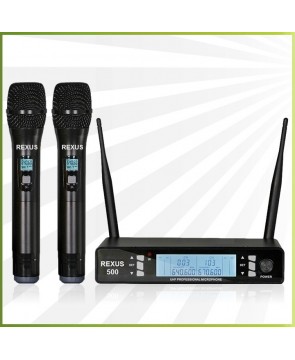 REXUS 500 - беспроводная вокальная радиосистема, диапазон UHF, два ручных микрофона