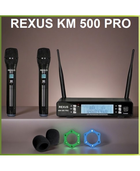 REXUS 500 PRO - беспроводная вокальная радиосистема, диапазон UHF, два ручных микрофона