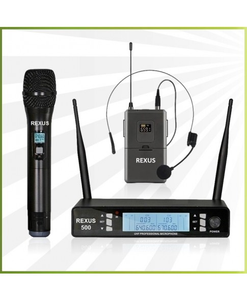 REXUS 500 MIX - вокальная радиосистема, ручной радиомикрофон, головная гарнитура , диапазон UHF