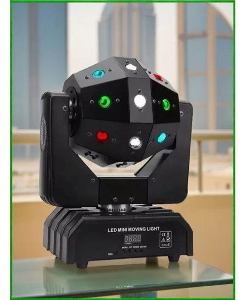 REXUS MH-218 "Galaxy" - голова вращения, средний куб, лучи BEAM, стробоскоп, лазер 2 цвета ("KOMOLOFF")
