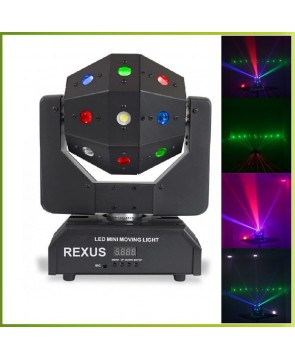 REXUS MH-218 "Galaxy" - голова вращения, средний куб, лучи BEAM, стробоскоп, лазер 2 цвета ("KOMOLOFF")