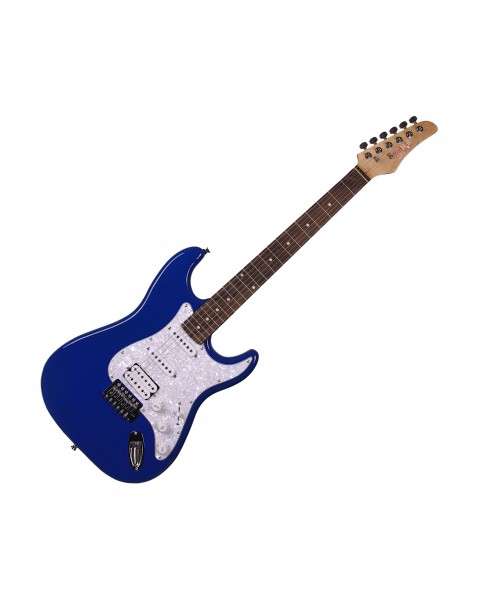 REDHILL STM200/DPBL - электрогитара, Stratocaster, 1V/2T/3P, S-S-H, тополь/клен, цвет темно-синий