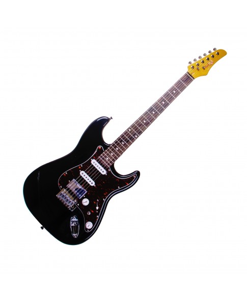 REDHILL STM300/BK - электрогитара, Stratocaster, 1V/2T/3P, S-S-H, ольха/клен+палисандр, цвет черный