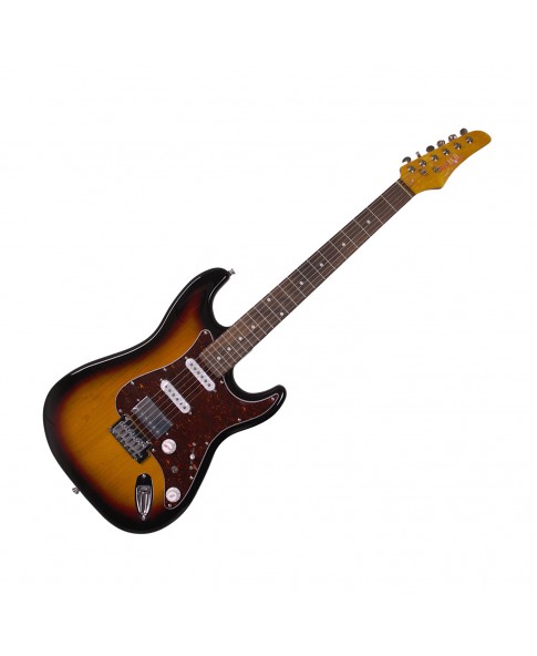 REDHILL STM300/VS - электрогитара, Stratocaster, 1V/2T/3P, S-S-H, ольха/клен+палисандр, цвет санберст