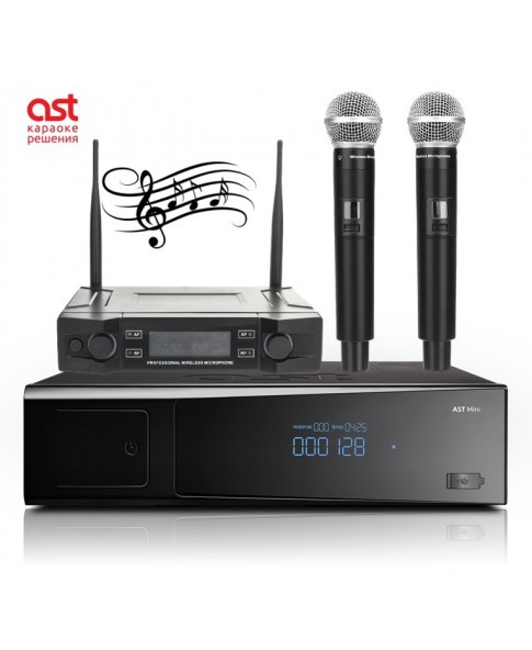AST mini START - профессиональный комплект караоке для дома и небольших помещений, более 21000 песен, радиомикрофоны