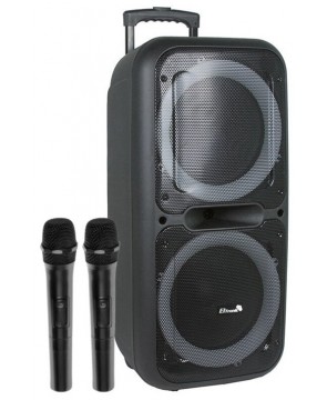 ELTRONIC 20-05 "DANCE BOX 500" - акустическая аккумуляторная колонка Bluetooth, USB, караоке, световая LED панель "ACTIVE RING", 2 радиомикрофона, 2х12" динамики, 1200 Вт