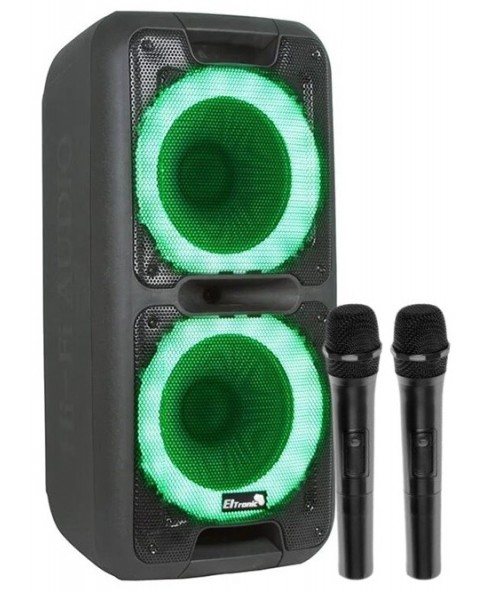 ELTRONIC 20-14 "DANCE BOX 300" - акустическая аккумуляторная колонка Bluetooth, USB, караоке, световая LED панель "ACTIVE RING", 2 радиомикрофона, 2х10" динамики, 800 Вт