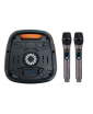 GS Party Box  350W - беспроводная автономная аккумуляторная акустическая система, Bluetooth, USB, караоке, 350 (PMPO), световая LED панель "ACTIVE RING", 2 радиомикрофона