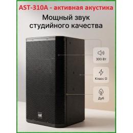AST-310A - активная (300 Вт) 10" двухполосная акустическая система с цифровым аудиопроцессором и усилителем класса D