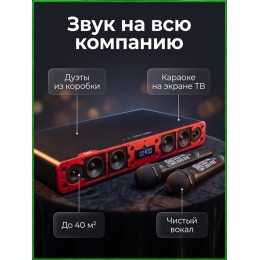 AST OneBox - караоке-система с беспроводными микрофонами, студийные фонограммы, цифровая обработка вокала, управление со смартфона или планшета