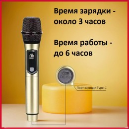REXUS OP-108 "Audiobop" (gold) - вокальная беспроводная UHF радиосистема для колонок, вечеринок и ведущих