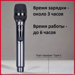 REXUS OP-108 "Audiobop" (gray) - вокальная беспроводная UHF радиосистема для колонок, вечеринок и ведущих