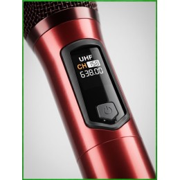 REXUS OP-108 "Audiobop" (red) - вокальная беспроводная UHF радиосистема для колонок, вечеринок и ведущих